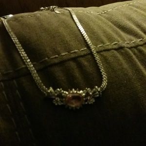Sterling silver pink ice vintage necklace